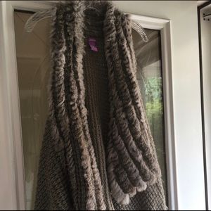 Olivia M Jackets & Coats - Olivia M Sweater Vest trimmed with Rabbit fur Olivia M Jackets & Coats - Olivia M Sweater Vest trimmed with Rabbit fur